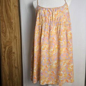 Wild Fable Dress Sz Med Orange Purple Floral Spaghetti Strap Sundress